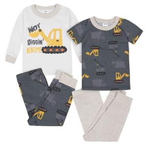 Gerber Baby Boys' 4-Piece Pajama Set, Dump Truck Grey, 18 Months by Gerber