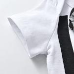 3Pcs Newborn Baby Boy Clothes Summer Short Sleeve Bow Ladies I Have Arrived Romper + Moustache Pants + Hat Outfits Set (Newborn) Grey from 