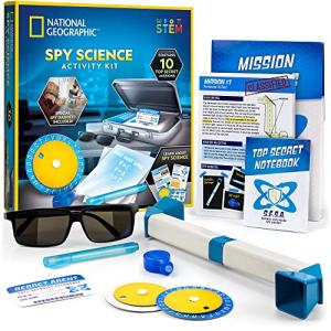 NATIONAL GEOGRAPHIC Spy Science Kit - Kids Spy Activity Set, Complete 10 Secret Spy Missions with Spy Gadgets for Kids and Spy Gear, Kids Detective Kit, Science Kits for Kids, Pretend Play from JMW Sales, Inc.