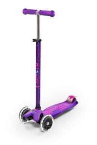 Micro Kickboard - Maxi Deluxe LED - Three Wheeled, Lean-to-Steer Swiss-Designed Micro Scooter for Kids with Motion-Activated Light-Up Wheels for Ages 5-12 (Purple) from Micro Kickboard