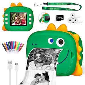 Kids Camera Print Toys for 3-12 Year Old, Instant Print Camera with 32GB Memory Card, Print Paper, Color Pens Set, Image and Video Recorder Educational Toy for Boys Girls Christmas Birthday Gifts by MFanco