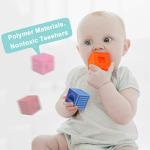 OWNONE 1 Baby Soft Blocks, 16PCS Stacking Building Blocks, Teething & Squeezing Toys for Babies, Cube Blocks with Numbers Animals Fruits, Soft Toys for Babies Infants Toddlers Age 6 to 12 Months Up by KEYI Store