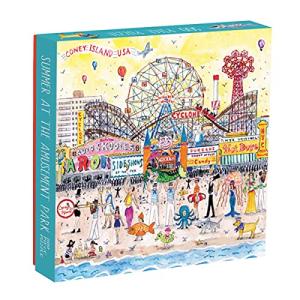 Galison Michael Storrings 500 Piece Jigsaw Puzzle for Families, Summer at The Amusement Park Scene, Great Family Puzzle to Enjoy Together by Galison