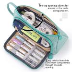 EASTHILL Large Capacity Pencil Case Pen Bag Pouch Holder Multi-slot School Supplies For Middle High School Office College Teen Girl Adult Simple Storage Mint Green by ANGOO