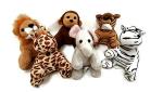 Playscene Suede Jungle / Zoo Animals, Assorted Suede Plush Jungle Animals (12 Piece Set) from Playscene