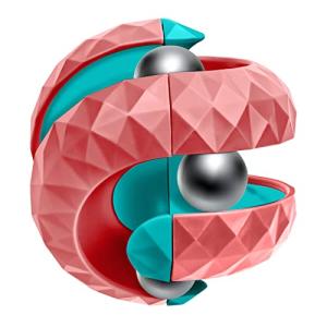 Orbit Ball Toy, Fidget Cube Puzzle Ball Spinning Toy, Track Infinite Flip Change Puzzle Games Novelty Creative Stress Relieve Toys for Kids Children Adults (1, Red) by WUQID