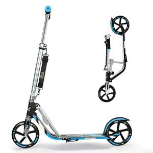 Scooter for Kids Ages 6-12 - HUDORA Scooters for Teens 12 Years and Up Adult Scooter with Big Wheel Scooter for Kids 8 Years and Up with 4 Adjustment Levels Handlebar Up to 41 Inch High (Blue) from hudora