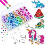 Big Gem Art Diamond Painting Kits for Kids with Storage Case, Jewelry, Keychains, Stickers and More - Craft Kit with Unicorn and Mermaid - Arts and Crafts for Girls and Boys - Toys and Gifts All Ages from BRYTE