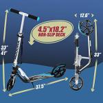 Scooter for Kids Ages 6-12 - HUDORA Scooters for Teens 12 Years and Up Adult Scooter with Big Wheel Scooter for Kids 8 Years and Up with 4 Adjustment Levels Handlebar Up to 41 Inch High (Blue) from hudora