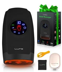 Lunix LX7 Touchscreen Electric Hand Massager with Compression, 4 Levels Pressure Point Therapy Massager for Arthritis, Pain Relief, Carpal Tunnel and Finger Numbness, Shiatsu Massage Machine with Heat from Lunix