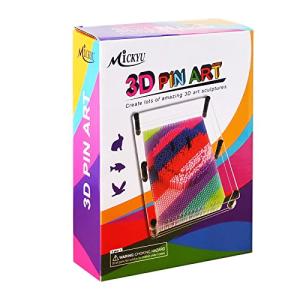 Sensory Fidget Toys Board Game, 3D Pin Art Handprint Impression Sculpture Toy for Autistic ADHD Toddlers Children Adults, Novelty Toys Gifts for Girls Boys, Colorful from MICKYU