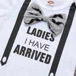 Tikoubabe Newborn Baby Boy Outfits Clothes Infant Cotton Cute Hipster Romper + Long Pants + Hat 3 Pcs Ladies I Have Arrived Mustache hat 70cm White Grey, 0-6 Months from 