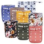 Harlow Baby Cloth Pocket Diapers 7 Pack, 7 Bamboo Inserts, 1 Wet Bag by Nora's Nursery from Nora's Nursery
