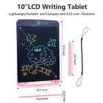 LCD Writing Tablet 10-Inch, Doodle Board Drawing Tablet for 3 4 5 6 7 8 Year Old Kids, Erasable Electronic Doodle Pads for Toddlers, Learning Educational Toys Gifts-Pink by ZHIMEI