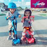 Hurtle 3-Wheeled Scooter for Kids - Wheel LED Lights, Adjustable Lean-to-Steer Handlebar, and Foldable Seat - Sit or Stand Ride with Brake for Boys and Girls Ages 1-14 Years Old - Pink by Hurtle