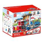 Hape Emergency Services HQ | 2-in-1 Police and Fire Station Complete Play Set with Vehicles and Action Figures Multicolor, L: 33.9, W: 9.1, H: 31.5 inch from Hape International
