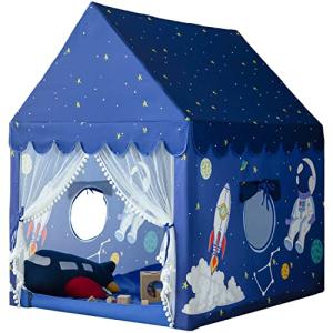 Kids Play Tent Playhouse Indoor Outdoor Tent Kids Boys Toddler Kids Tent Large Castle Play House Spaceship Tent, Outer Space Rocket Blue by Sherilyn