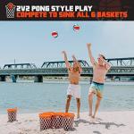 BasketPongâ¢ Giant Yard Pong X Basket Ball Game with Durable Balls and Buckets - Outdoor Game for Lawn, Backyard and Beach - Set Includes 12 Buckets, 2 Basket Balls and a Carrying Bag by BasketPong