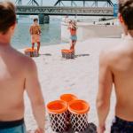 BasketPongâ¢ Giant Yard Pong X Basket Ball Game with Durable Balls and Buckets - Outdoor Game for Lawn, Backyard and Beach - Set Includes 12 Buckets, 2 Basket Balls and a Carrying Bag by BasketPong