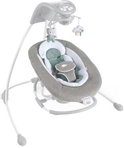 Ingenuity InLighten 2-in-1 Baby Swing & Rocker - Cool Mesh Fabric, Vibrations, Swivel Infant Seat, Nature Sounds, Light Up Mobile - Pemberton from Kids2, Inc.