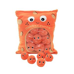 Angleliu Cheesy Puffs Plush Pillow,Stuffed Toy Game Pillow with a Bag of Cheesy Puffs Balls,for Children Sleep Home Decoration (Small) from Angleliu