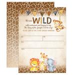 Jungle Safari Baby Shower Invitations, Safari Animal Invitation, 20 Fill in Invitations and Envelopes, Boy or Neutral Baby Shower Party, Monkey, Lion, Elephant, Giraffe from Your Main Event Prints