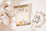 Jungle Safari Baby Shower Invitations, Safari Animal Invitation, 20 Fill in Invitations and Envelopes, Boy or Neutral Baby Shower Party, Monkey, Lion, Elephant, Giraffe from Your Main Event Prints
