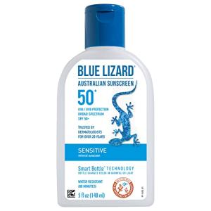 BLUE LIZARD Sensitive Mineral Sunscreen with Zinc Oxide, SPF 50+, Water Resistant, UVA/UVB Protection with Smart Bottle Technology - Fragrance Free, 5 oz from AmazonUs/SK45I