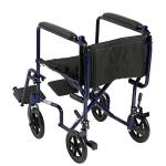 Drive Medical ATC19-BL Lightweight Aluminium Transport Wheelchair with Swing-Away Footrest, Blue from Drive Medical