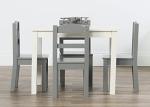 Humble Crew, White/Grey Kids Wood Table and 4 Chairs Set by Humble Crew