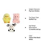 Aurora World Pig, Cow and Chicken Stuffed Animal Plush Toy | Farm Animals Theme | Bundle of 3 Rolly Pet Items, 5 inches Each from Aurora World