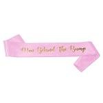 Man Behind The Bump Sash - Pink w/Gold Lettering Baby Gender Reveal Ideas Girl Daddy to be Ideas Dad to Be Diaper Party Favor New Father Gift Princess Decorations Dadchelor Baby Shower Gifts Supplies from JC Product Design