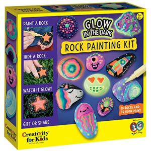 Creativity for Kids Glow In The Dark Rock Painting Kit - Paint 10 Rocks with Water Resistant Glow Paint - Crafts for Kids from Creativity for Kids