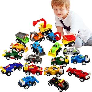 Pull Back Car, 20 Pcs Assorted Mini Truck Toy and Race Car Toy Kit Set, Play Construction Vehicle Playset for Boy Kid Child Party Favors Birthday Carnival Game Supplies Pinata Fillers ClassroomÂ Prizes from Funcorn Toys