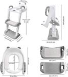 Potty Training Seat with Step Stool Ladder for Kids, Anti-Slip and Detachable Soft Pad, Toddler Toilet Training Seat with Height Adjustable Wide Steps and Safety Handles - Gray by FORYEE