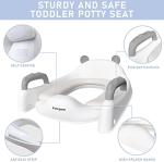 Potty Training Seat with Step Stool Ladder for Kids, Anti-Slip and Detachable Soft Pad, Toddler Toilet Training Seat with Height Adjustable Wide Steps and Safety Handles - Gray by FORYEE