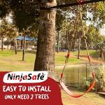 Adventurous Ninja Pulley Kit for Kids - Outdoor Fun with 70 ft. Slackline and Adjustable Swing Seat - Kids Slider Line Kit for Yard or Park - Slider Lines for Backyard Kids Ages 5-14 from NinjaSafe