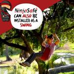 Adventurous Ninja Pulley Kit for Kids - Outdoor Fun with 70 ft. Slackline and Adjustable Swing Seat - Kids Slider Line Kit for Yard or Park - Slider Lines for Backyard Kids Ages 5-14 from NinjaSafe