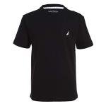 Nautica boys Short Sleeve Solid Crew Neck T-shirt Shirt, Black, 10 12 US by Nautica