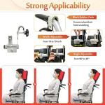 Wheelchair Headrest Neck Support Head Padding Portable Neck Rest Pillow Back Extension Headrest Cushion for Adults Travel Wheelchair Accessories (Red) from Mybow