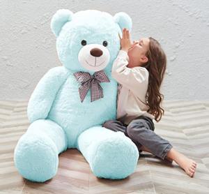 MorisMos Giant Teddy Bear Blue Stuffed Animals Plush Toy for Girlfriend Kids Christmas Valentine's Day Birthday (Blue, 47 Inches) from MorisMos