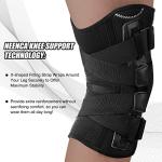 NEENCA Professional Hinged Knee Brace, Medical Knee Support with Removable Dual Side Stabilizers for Knee Pain, Arthritis, Meniscus Tear, Swollen, Injury Recovery, Joint Pain Relief, ACL. Men & Women (Large, Black) from NEENCA