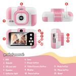 SUZIYO Kids Camera, Children Digital Selfie Video Camcorder 1080P Dual Lens 2.4 Inch HD, Birthday Christmas Electronic Gifts Toys for Age 3-9 Years Old Toddlers Girls & Boys (with 32G TF Card,Pink) from SUZIYO