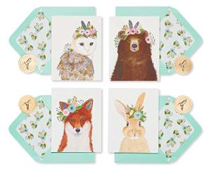 Papyrus Blank Cards with Envelopes, Woodland Animals (20-Count) from Papyrus