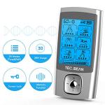 TENS EMS Unit 24 Modes Muscle Stimulator, TEC.BEAN Rechargeable TENS Machine Massager with 8 Electrode Pads (American Gel), Electric Pulse Massager for Pain Relief Therapy by TEC.BEAN