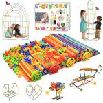Haninsuze STEM Building Toys Sets 480pcs Interlocking Plastic Educational Toys Engineering Building Blocks, Safe Material Creativity Kids Toys, Straw Construction toys for 3-12 Year Old Boys and Girls by Haninsuze