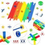Haninsuze STEM Building Toys Sets 480pcs Interlocking Plastic Educational Toys Engineering Building Blocks, Safe Material Creativity Kids Toys, Straw Construction toys for 3-12 Year Old Boys and Girls by Haninsuze