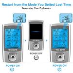TENS EMS Unit 24 Modes Muscle Stimulator, TEC.BEAN Rechargeable TENS Machine Massager with 8 Electrode Pads (American Gel), Electric Pulse Massager for Pain Relief Therapy by TEC.BEAN