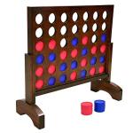 GoSports Giant Wooden 4 in a Row Game - Choose Between Classic White or Dark Stain - 2 Foot Width - Huge 4 Connect Family Fun with Coins, Case and Rules by P&P Imports LLC