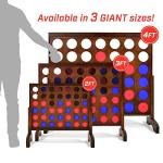 GoSports Giant Wooden 4 in a Row Game - Choose Between Classic White or Dark Stain - 2 Foot Width - Huge 4 Connect Family Fun with Coins, Case and Rules by P&P Imports LLC